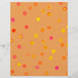 Bulk - Orange Twisty Polka Dot Spiral Scrappapper Reklamblad