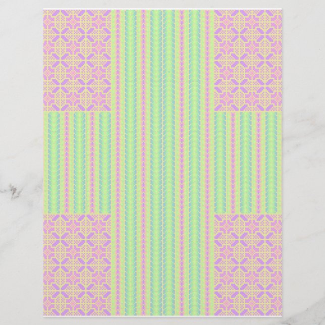 Bulk - Påsk Pastellkors Scrapbookpapper Reklamblad (Framsidan)