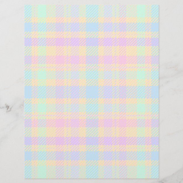 Bulk - Påskpastell Rutigt Scrapbookpapper Reklamblad (Framsidan)