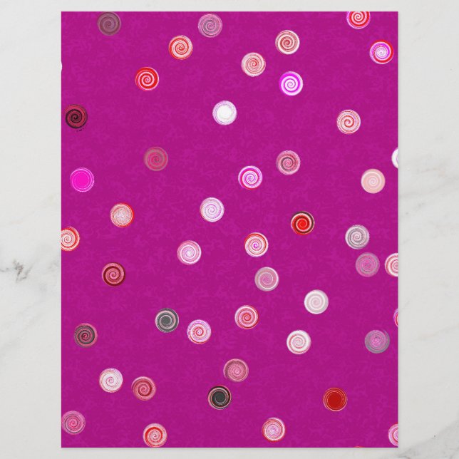 Bulk - Pink Twisty Polka Dot Spiral Scrap Paper Reklamblad (Framsidan)