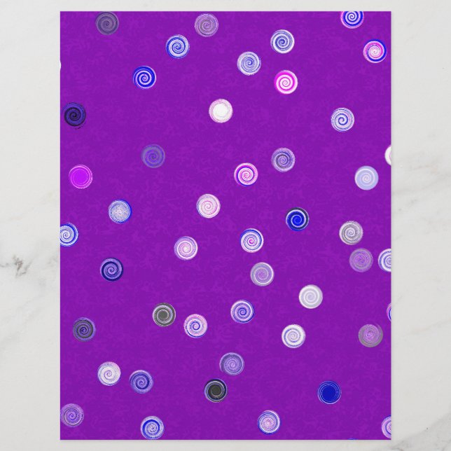 Bulk - Purple Twisty Polka Dot Spiral Scrap Paper Reklamblad (Framsidan)