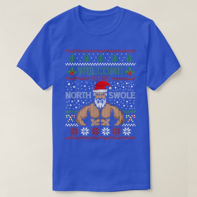Bulk Santa Bodybuilding der Powerlifter lyft gyyym T Shirt (Design framsida)