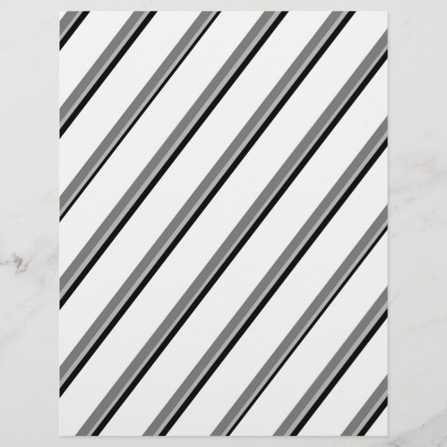 Bulk W&B Diagonala Ränder Scrapbook Sidor Reklamblad (Framsidan)