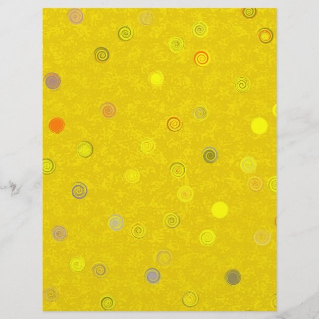 Bulk - Yellow Twisty Polka Dot Spiral Scrap Paper Reklamblad (Framsidan)