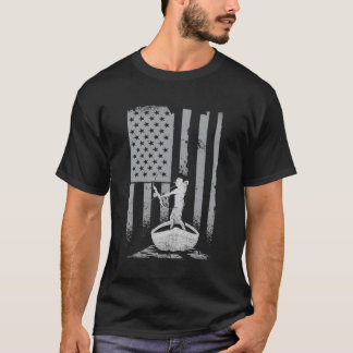 Bulkfisketur ser ut som amerikansk Flagga Bow Jakt T Shirt