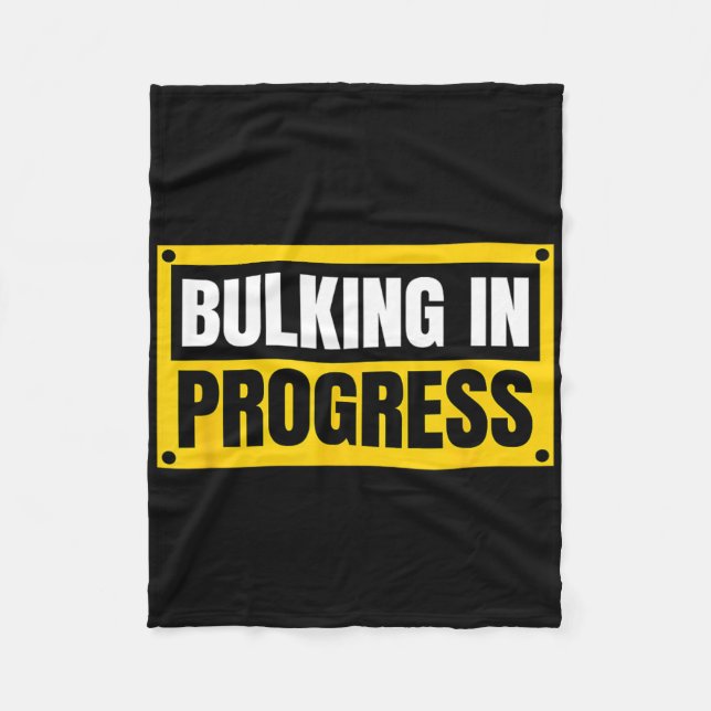 Bulking Pågår Rolig Viktlyftning Bodybuilding Fleecefilt (Framsidan)