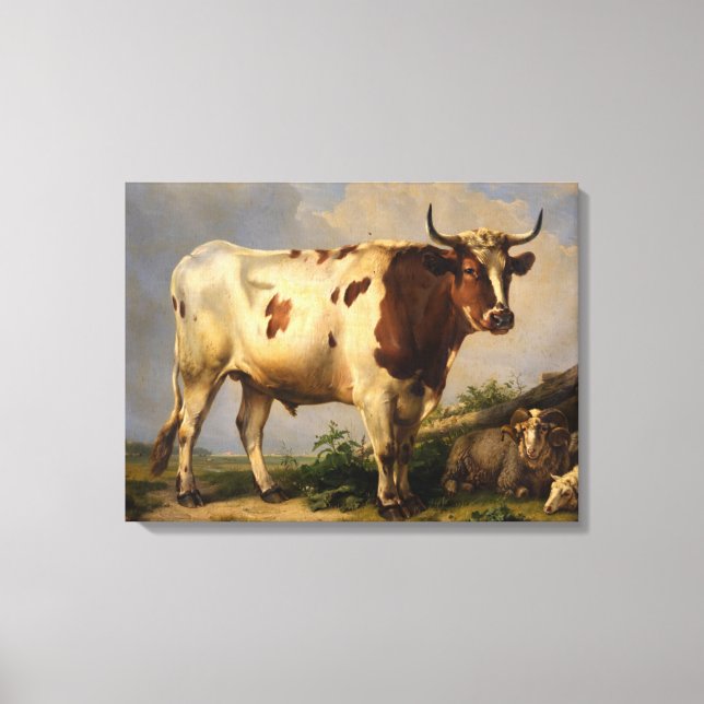 Bull, 1847 av Eugene Joseph Verboeckhoven Canvastryck (Framsida)
