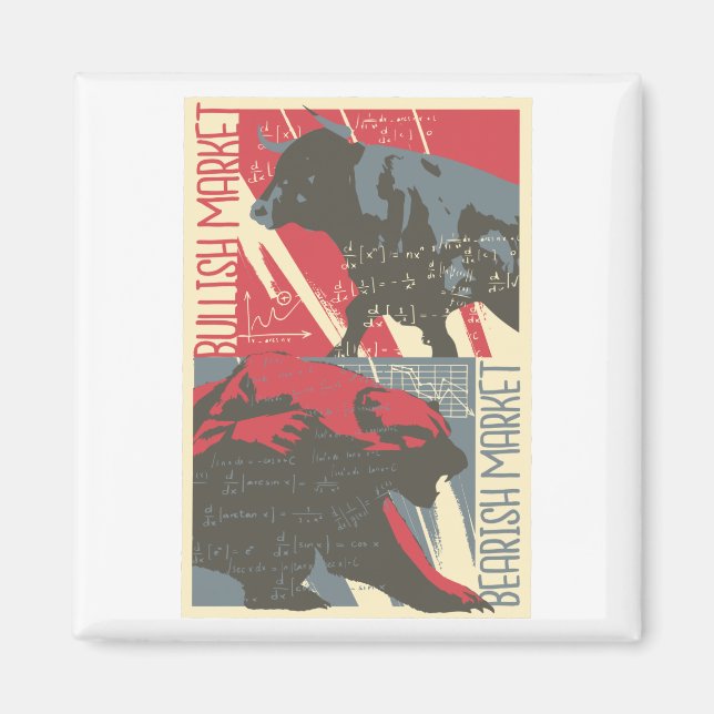 Bull and Bear Market - Day Traders Gift Magnet (Framsidan)