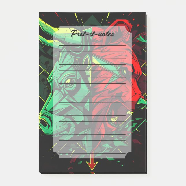 Bull Bear Duel Forces Post-it Block (Framsida)