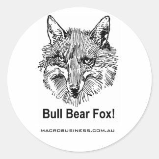 Bull Bear Fox Sticker Runt Klistermärke