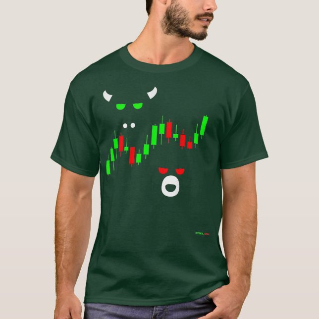 Bull - Bear Lagrar Market Gift for Traders T Shirt (Framsida)