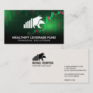 Bull Bear Logotyp Finance Lagrar Data Graph Visitkort