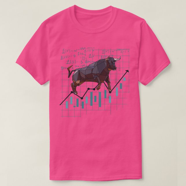 Bull Chart på lagrar-marknaden med formler som kra T Shirt (Design framsida)