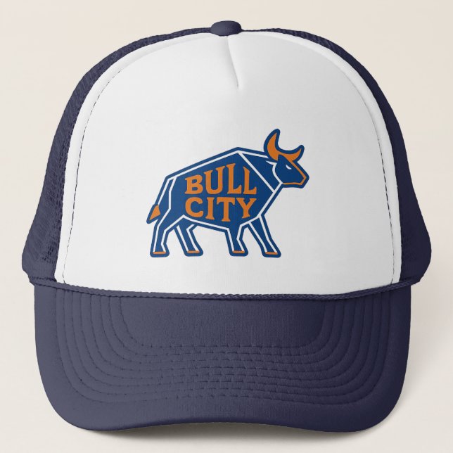 Bull City Geometric Bull Design - Durham NC-Pridet Keps (Framsida)
