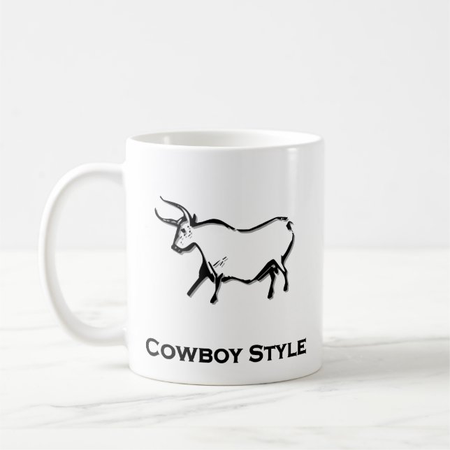 Bull Cowboy Stil Black Kaffemugg (Vänster)