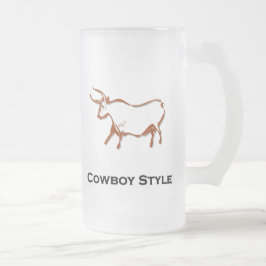 Bull Cowboy Stil Brown Frostat Ölglas