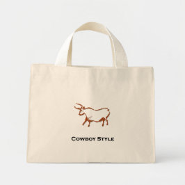 Bull Cowboy Stil Brown Mini Tygkasse