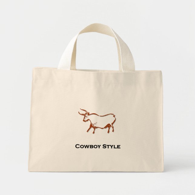 Bull Cowboy Stil Brown Mini Tygkasse (Framsidan)