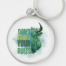 Bull design | Reminder | Motivation Rund Silverfärgad Nyckelring