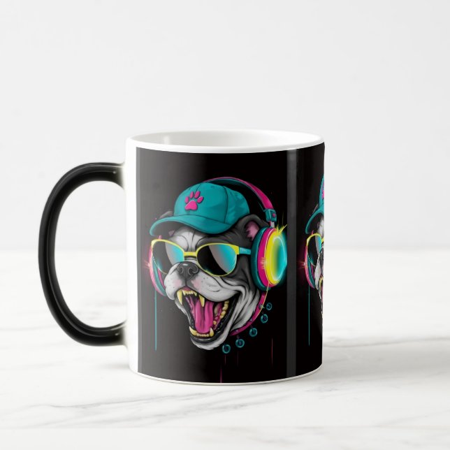 Bull dog älskare magisk mugg (Vänster)