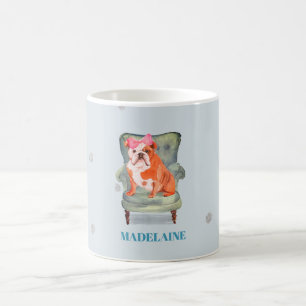 Bull Dog Blue Silver Personal Kaffemugg