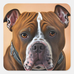 Bull Dog Fyrkantigt Klistermärke