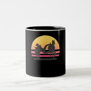Bull Dogging Steer Wrestling Älskare Costume Gift Två-Tonad Mugg