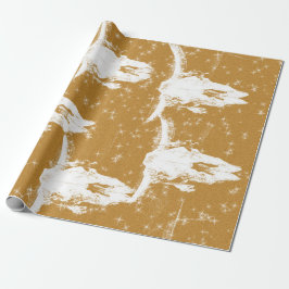 Bull Döskallar Guld White Elegant Glitter Mönster Presentpapper