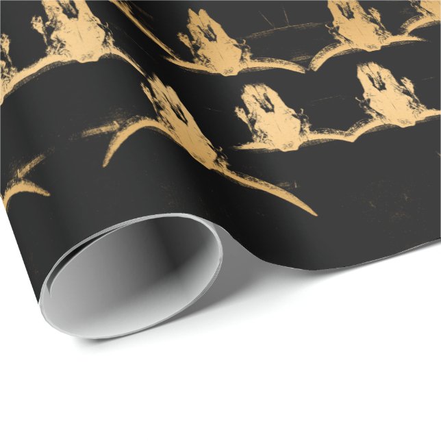 Bull Döskallars Black Guld Elegant Snyggt Presentpapper (Rullad Hörn)