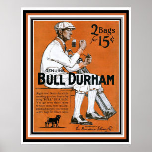 Bull Durham Golfer Vintage annons Poster 