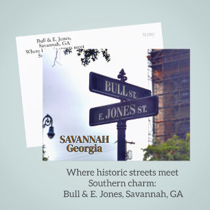 Bull & E. Jones Savannah, GA Fotografisk vykort