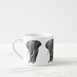 Bull elefant - Teckning i blyertspennan Espressomugg