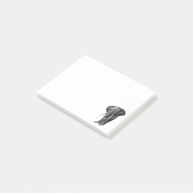 Bull elefant - Teckning i blyertspennan Post-it Block (Vinklad)
