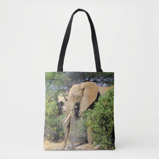 Bull Elephant - African Wildlife Tygkasse (Framsida)