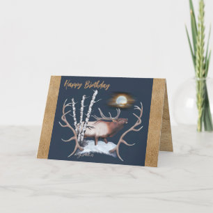 Bull Elk Birthday Card Helgkort