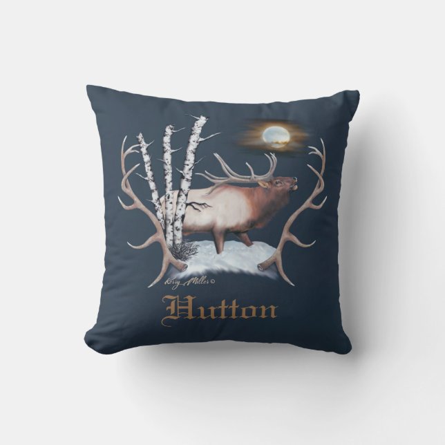 Bull Elk Bugling Kudde (Framsida)