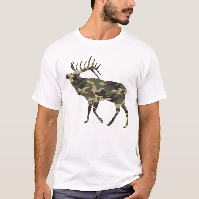 Bull Elk Camo T Shirt (Framsida)