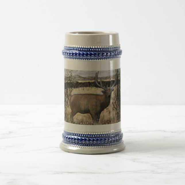 Bull Elk Crock Stein, 22 oz Sejdel (Center)
