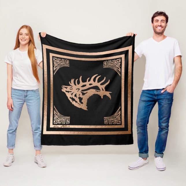 Bull Elk Fleece Blanket (På plats)
