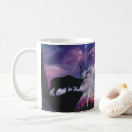 Bull Elk förbiser blixtstormen! Kaffemugg