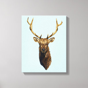 Bull Elk Head Animal nature willife art Canvastryck