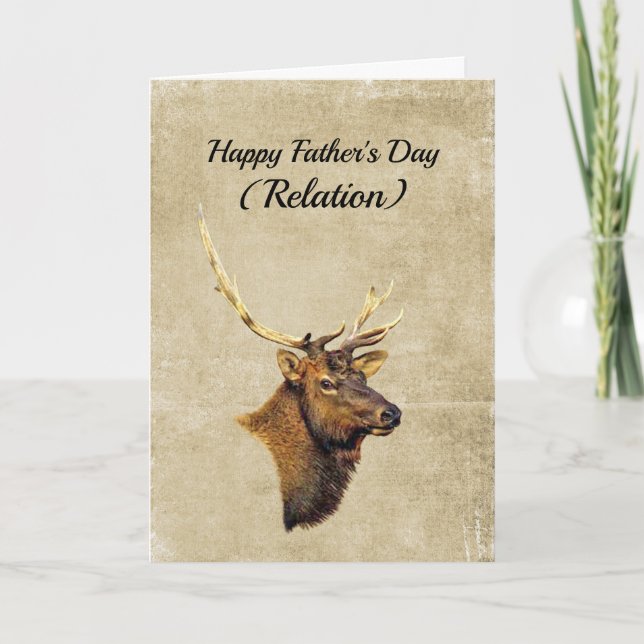Bull Elk head photo Father's Day Kort (Framsida)