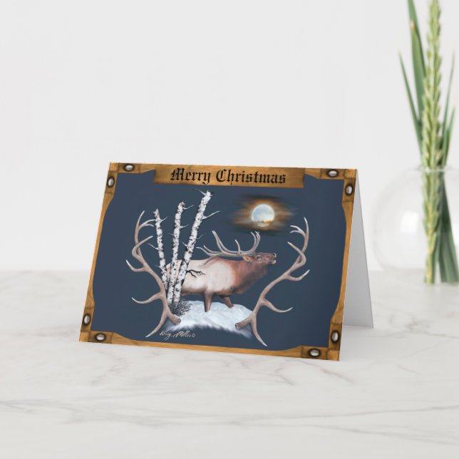 Bull Elk Helgkort (Framsida)