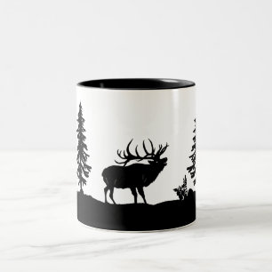 Bull Elk Hunting Två-Tonad Mugg