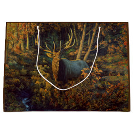 Bull Elk in Autumn Forest