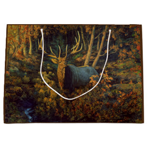 Bull Elk in Autumn Forest