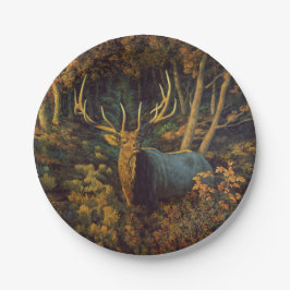 Bull Elk in Autumn Forest