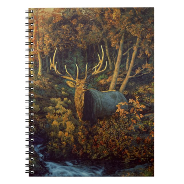 Bull Elk in Autumn Forest Anteckningsbok (Framsidan)