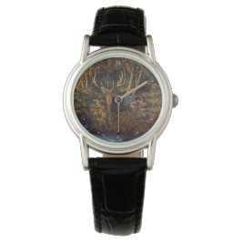 Bull Elk in Autumn Forest Armbandsur