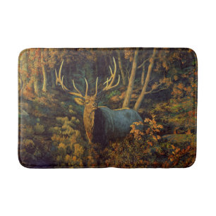 Bull Elk in Autumn Forest Badrumsmatta